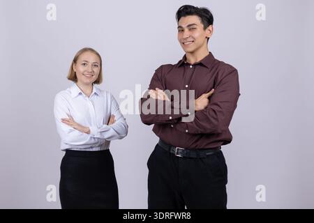 Portrait of two smiling architects standing together Stock Photo