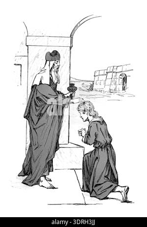 Illustration of Prophet Samuel Anointing David to Be King over Israel ...