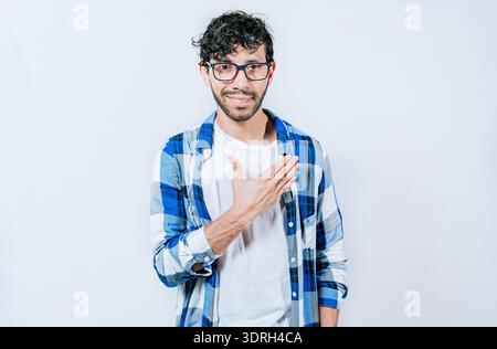 People showing PLEASE gesture in sign language. Person making PLEASE gesture in sign language isolated Stock Photo