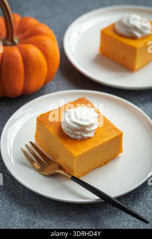 Pumpkin or butternut squash cottage cheesecake Stock Photo
