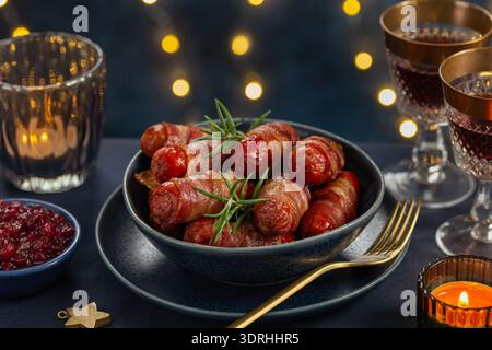 Pigs in blankets Stock Photo