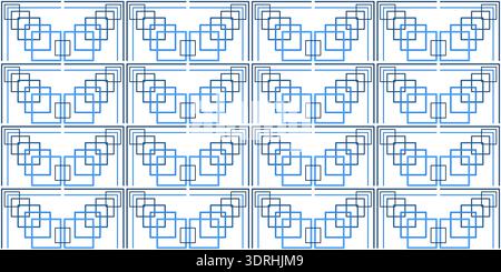 Geometric pattern of blue silhouettes squares Stock Vector