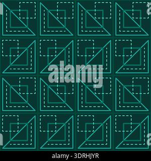 Dark geometric pattern of triangles and squares Stock Vector