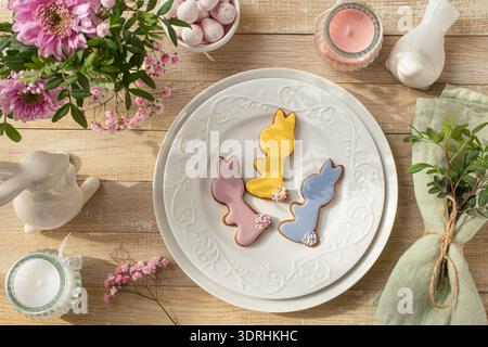 Easter table setting Stock Photo