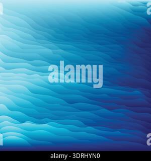 Abstract blue clouds waves cerulean background with gradient color and artistic dynamic line decoration Stock Vector