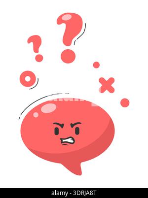 Angry speech bubble with question and exclamation marks Stock Vector