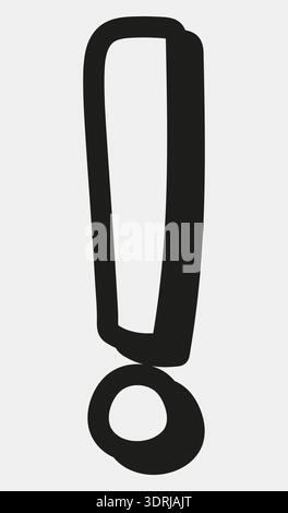 Black exclamation mark on white background Stock Vector