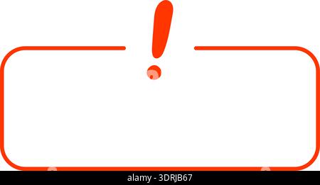 Red exclamation mark alert icon with blank space Stock Vector