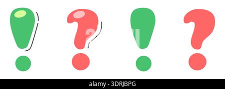 Colorful exclamation and question marks in pop art style Stock Vector