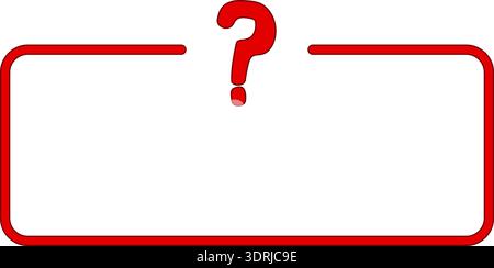 Red question mark on white background with red border Stock Vector