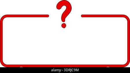 Red question mark inside rectangular frame Stock Vector