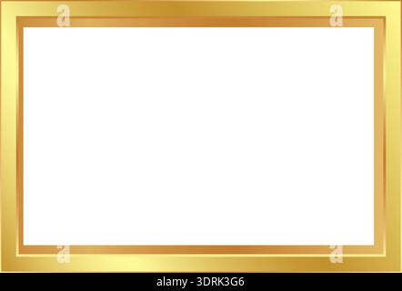 Elegant gold frame on simple white background Stock Vector