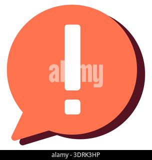 Exclamation mark in red speech bubble icon Stock Vector