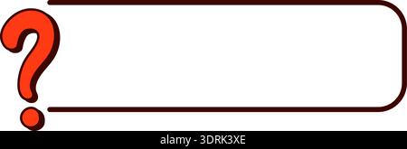 Red question mark inside rectangular frame: symbol of inquiry Stock Vector