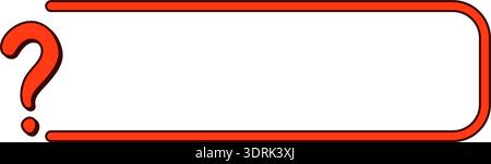 Red question mark symbol inside blank rectangular frame Stock Vector