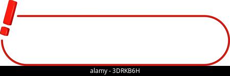 Bold red exclamation mark with oval line frame Stock Vector