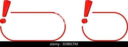 Red exclamation marks in speech bubble frames Stock Vector