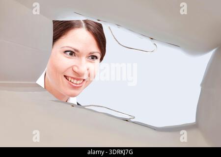 A look inside a shopping bag Stock Photo