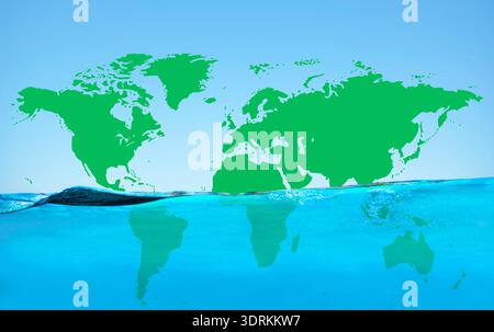 Rise in sea level Stock Photo