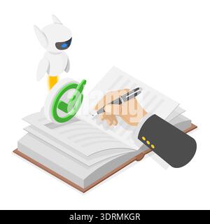 3D Isometric Flat Vector Conceptual Illustration of GPT Chat Stock Photo