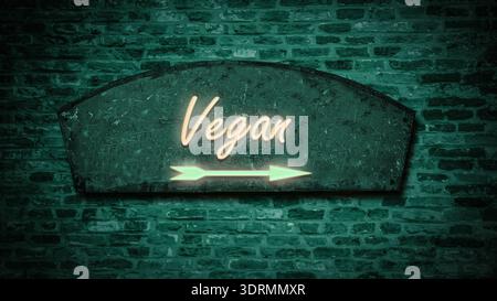 Signposts the direct way to Vegan Food Stock Photo