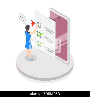 3D Isometric Flat Vector Conceptual Illustration of Objective Key Results Stock Photo