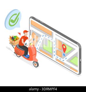 3D Isometric Flat Illustration of Delivery Service, Collection Of Mail ...