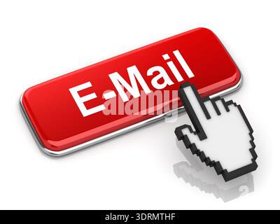 Red E-Mail Button Stock Photo