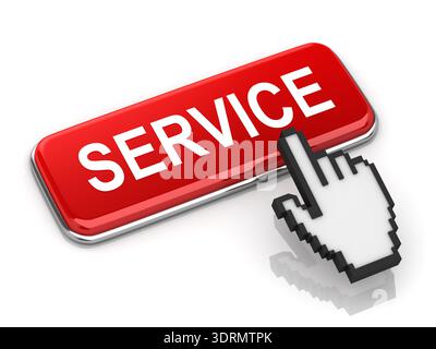Red Service Button Stock Photo