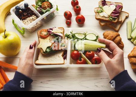 Collage of Healthy Food Items Arranged in a Collection for Lunch Preparation and Meal Planning Stock Photo