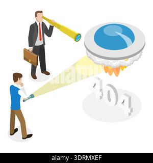 3D Isometric Flat Vector Conceptual Illustration of 404 Error Stock Photo