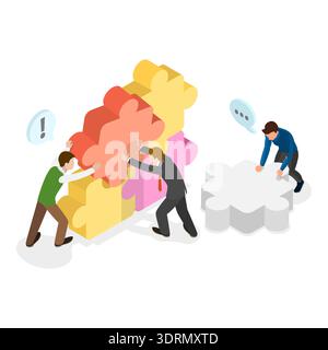3D Isometric Flat Vector Conceptual Illustration of Business Strategy Stock Photo