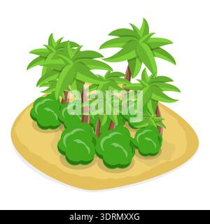3D Isometric Flat Vector Set of Islands Stock Photo