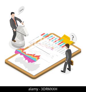 3D Isometric Flat Vector Conceptual Illustration of Business Strategy Stock Photo