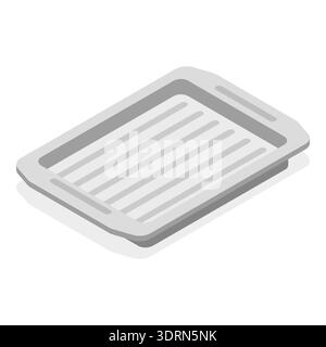 3D Isometric Flat Vector Set of Empty Serving Trays Stock Photo