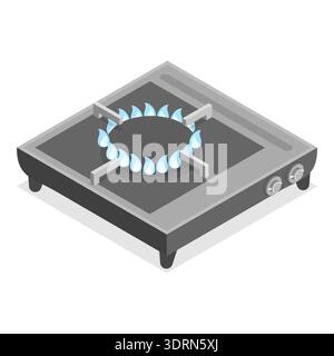 3D Isometric Flat Vector Set of Camping Stoves Stock Photo