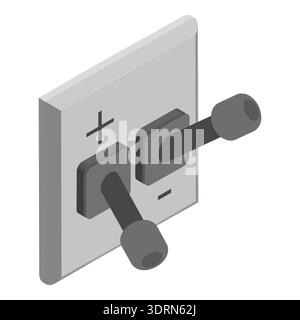 3D Isometric Flat Vector Set of Electric Breakers Stock Photo