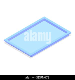 3D Isometric Flat Vector Set of Empty Serving Trays Stock Photo