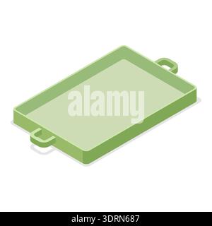 3D Isometric Flat Vector Set of Empty Serving Trays Stock Photo