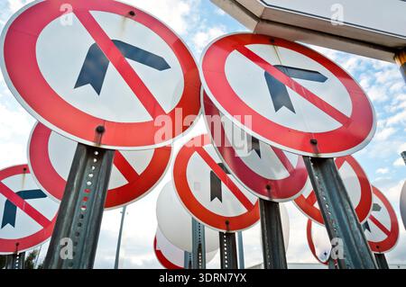 No Left Right Turn Sign Stock Photo