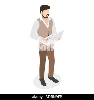 3D Isometric Flat Vector Set of Professions Stock Photo