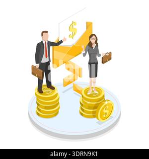 3D Isometric Flat Vector Conceptual Illustration of Startup Funding Stock Photo