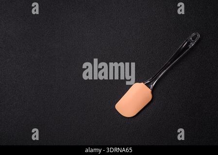 Spatula, silicone kitchen utensils for cooking and baking at home. Silicone spatula Stock Photo