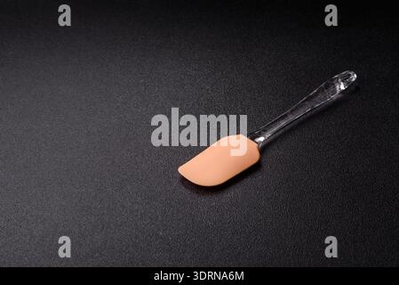 Spatula, silicone kitchen utensils for cooking and baking at home. Silicone spatula Stock Photo