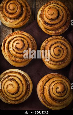 Fresh baked cinnamon buns Stock Photo