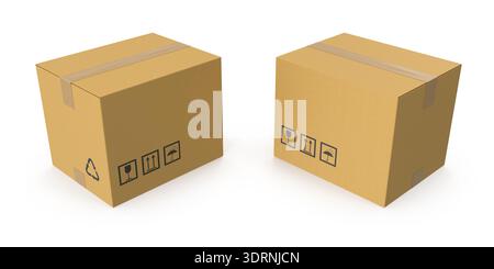 Cardboard boxes closed Stock Photo