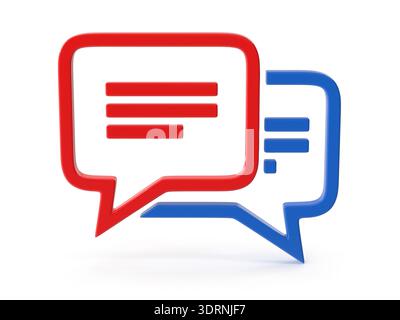 Chat bubbles red and blue communication Stock Photo
