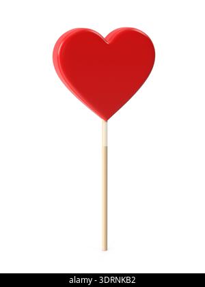 Heart-shaped lollipop on a stick valentines day candy Stock Photo