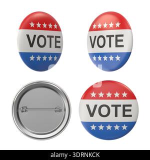 Voting button badges patriotic election campaign insignia Stock Photo