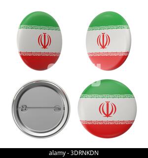 Iranian flag badges patriotic button collection Stock Photo